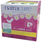 Natracare 3 x Organische Ultra Extra Pads 12 Normal, biologisch abbaubar und kompostierbar, für starke Strömung