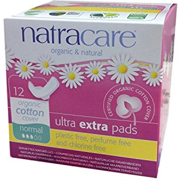 Natracare 3 x Organische Ultra Extra Pads 12 Normal, biologisch abbaubar und kompostierbar, für starke Strömung – Bild 1