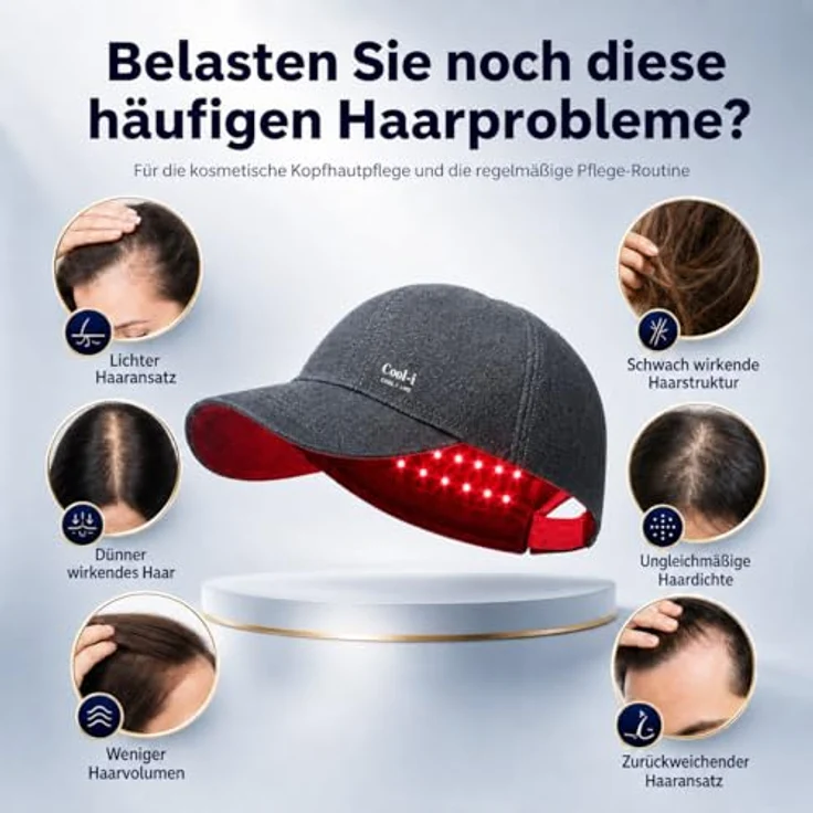 COOL-i ® Infrarotlampe Rotlicht-Haarwuchshaube, kabellos mit 158 LEDs, Infrarot- & Blaulichttherapie für die Kopfhaut, wiederaufladbar, Timer, für Männer & Frauen – Bild 6