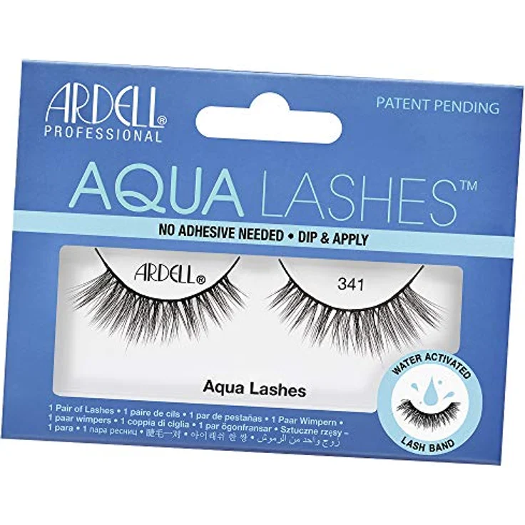 ARDELL Aqua Lashes 341 - selbstklebende künstliche Wimpern aus Echthaar | kein Wimpernkleber notwendig, Aktivierung der Fake Lashes durch Wasser | Allergiker freundlich, vegan & wieder verwendbar – Bild 1
