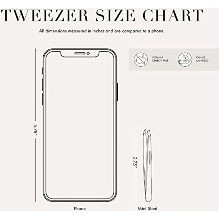 TWEEZERMAN Pinzette Mini Version mit Handgefeilter Abgeschrägter Spitze zum Augenbrauenzupfen, Rosé Gold – Bild 3