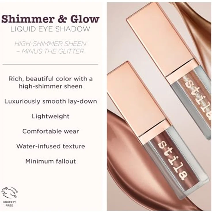 Stila Cosmetics Shimmer & Glow, Flüssiger Lidschatten für schimmernden Glanz, Farbton Cloud, 4.5 ml – Bild 7