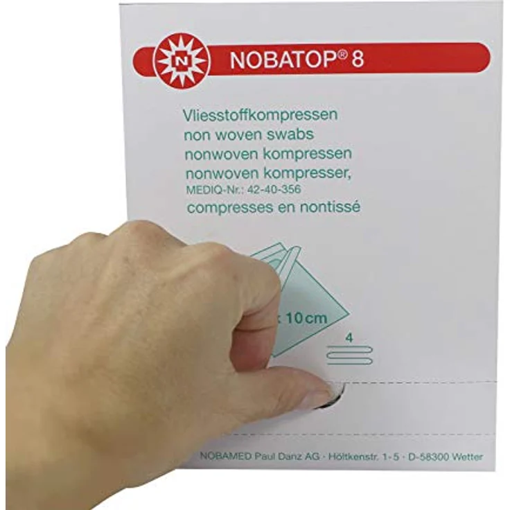 Noba Nobatop 8 sterile Vliesstoffkompressen 4 - fach 50 x 2 Stück 10 x 10 cm – Bild 5
