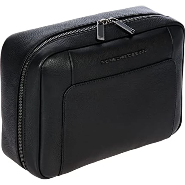 Porsche Design Roadster Kulturbeutel, 100% Leder, 26 cm x 9 cm x 19 cm, schwarz – Bild 3