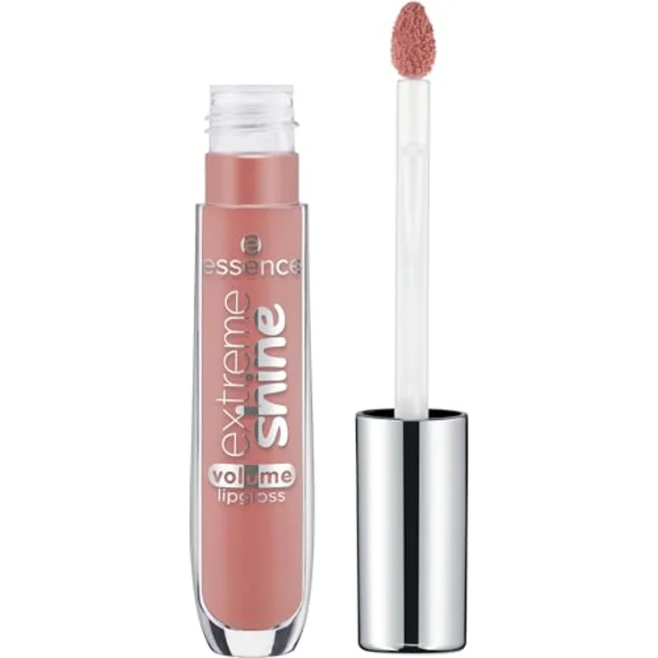 essence Extreme Shine Volume Lipgloss, glänzendes Finish, voluminöse Lippen, nicht klebrige Textur, zarte Farbe