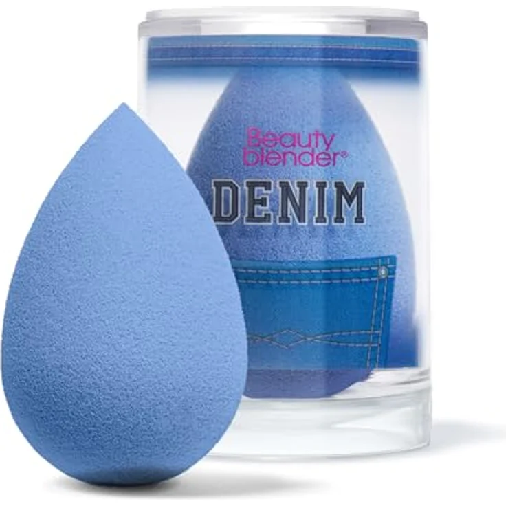 BeautyBlender Denim Make-up Schwamm - Limitierter Beauty Schwamm für Foundation, Puder & Concealer - Kosmetik-Schwamm zum Verblenden - Wiederverwendbar & Waschbar, Denim Blue – Bild 2