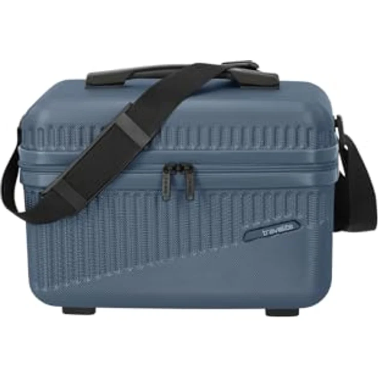Travelite Beautycase Hartschale Handgepäck, Bali, Kosmetikkoffer mit Organizer- und Aufsteckfunktion, 36 cm, 17 Liter, Blau – Bild 2
