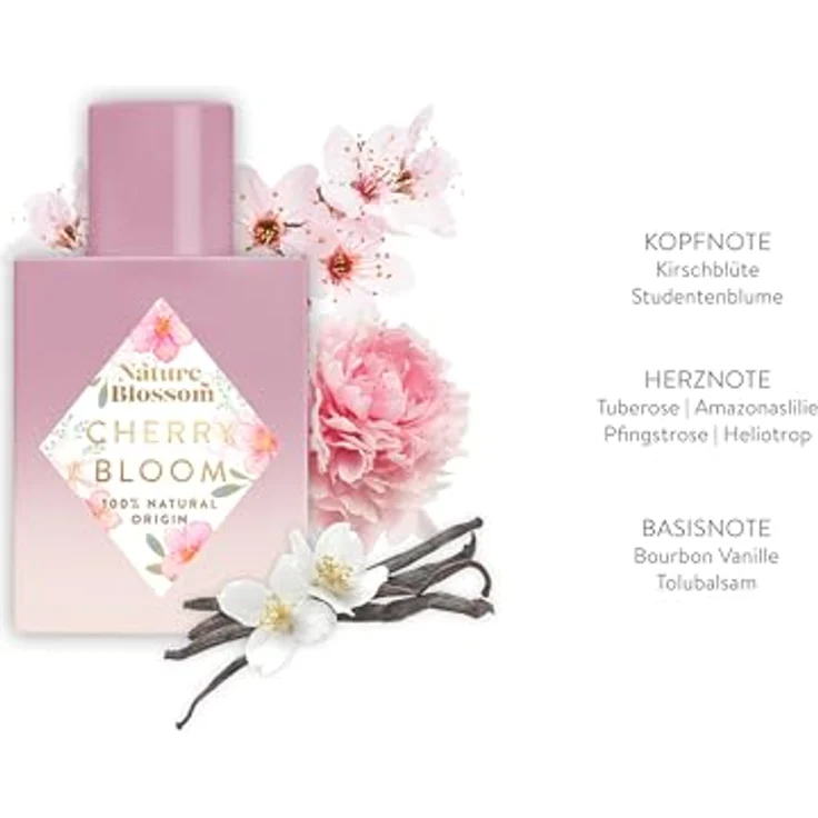 Nature Blossom Cherry Bloom EdP 50 ml, Blumiger Damenduft mit zarten Frühlingsblüten, vegane Rezeptur – Bild 4
