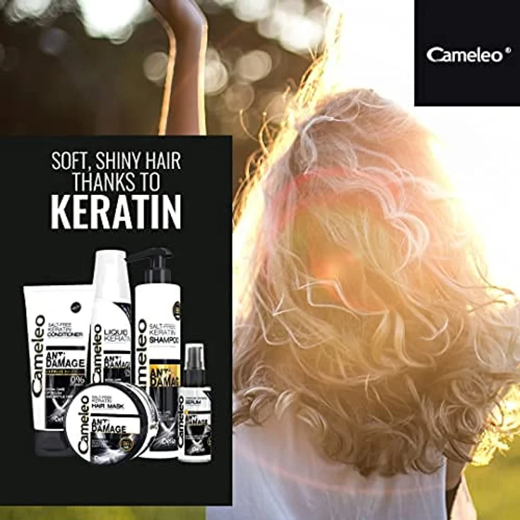Cameleo - Keratin Haarwaschmittel - für Geschädigtes, Trockenes, Raues Haar - Regenerierende Reparaturbehandlung & Pflege mit biomimetischem Keratin & Arganöl, Hitzeschutz - salz frei - 250ml – Bild 5