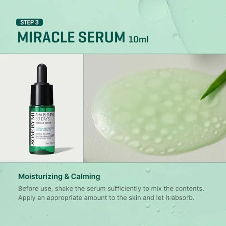 Some By Mi AHA BHA Miracle SOS Kit, Gesichtsserum mit Reinigungsschaum, Toner, Serum und Creme, 90 ml – Bild 6