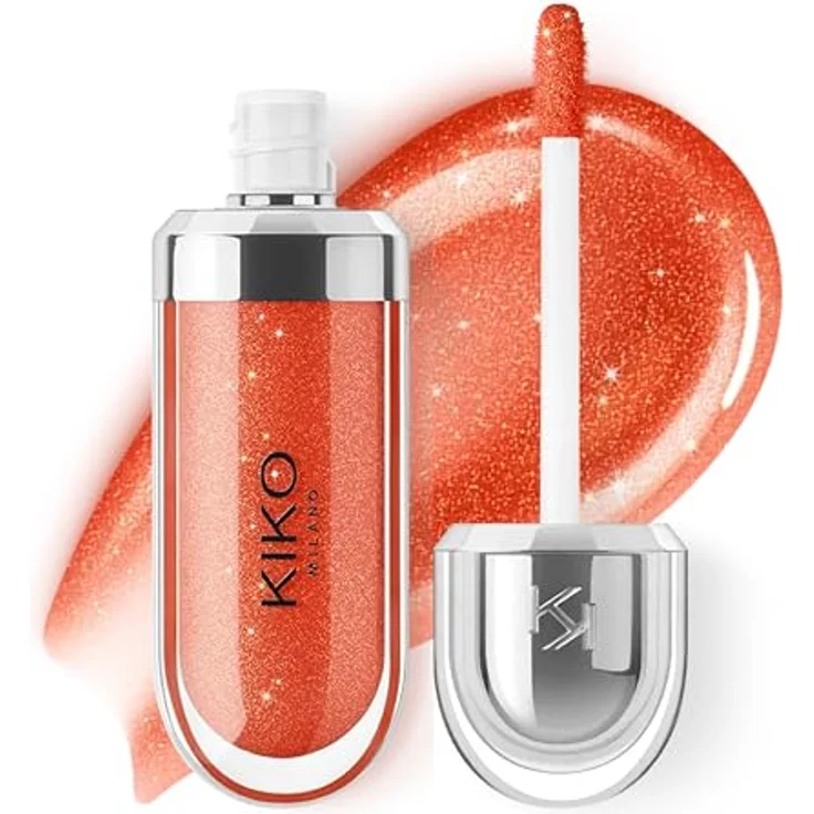 KIKO Milano 3D Hydra Lipgloss, hydratisierendes Lipgloss mit hochglänzendem Finish, Farbton 34 Pearly Blood Orange, 6.5 ml – Bild 1