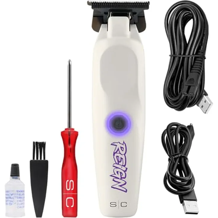 Stylecraft Reign Trimmer, kabellos mit EON Brushless-Motor, DLC Klinge, 120 Min. Akku, USB-C, schwarz, 160g, präzise und leise