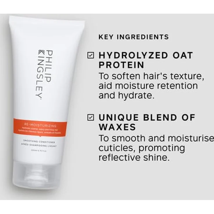 Philip Kingsley Re-Moisturizing Conditioner, feuchtigkeitsspendend und nährend für lockiges, welliges, grobes, kraus, trockenes Haar, 200ml – Bild 4