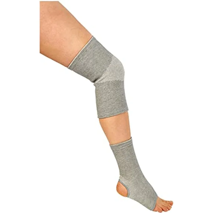 Antar AT53016 L Sprunggelenkbandage aus Viskose aus Bambus, grau, elastisch und atmungsaktiv, optimale Anatomiebewegung, 40g