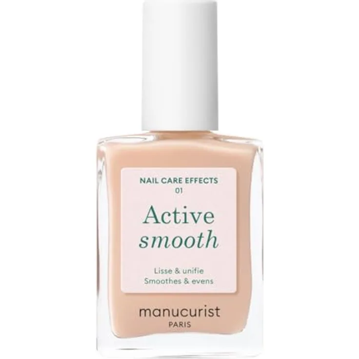 MANUCURIST Active Smooth 01 Nagellack Beige, Reparierende und Glättende Nagelpflege, 75,5% biobasiert, Extra Stark Nagelhärter für brüchige Nägel