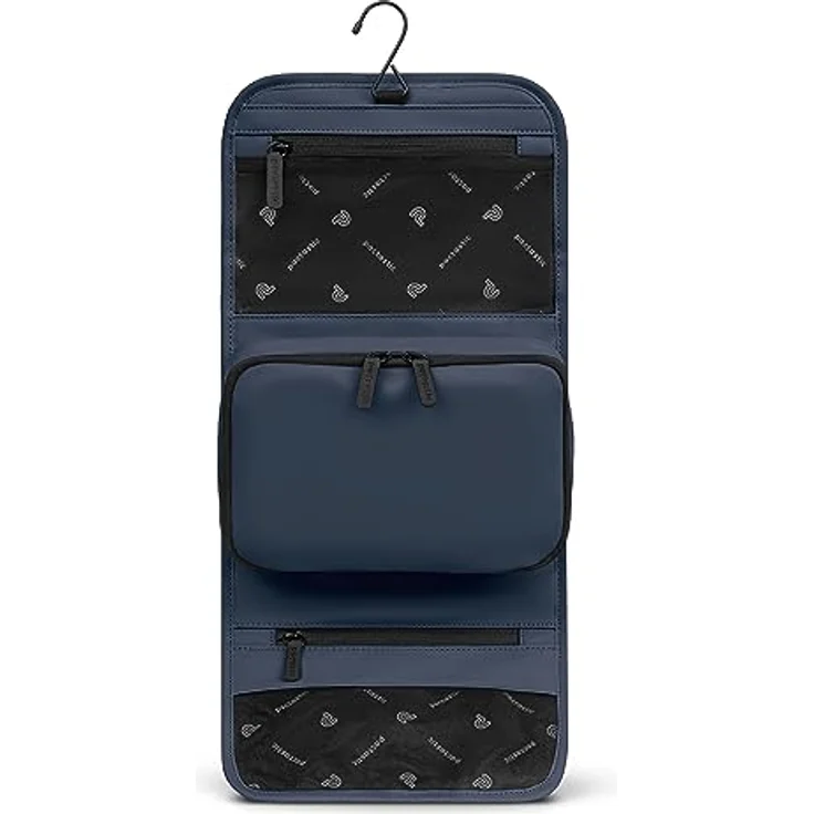 Pactastic Kosmetiktasche zum Aufhängen | 340 g Leichter ausklappbarer Kulturbeutel/Rolle mit 4 Reißverschlussfächern aus wasserabweisendem Tech-Material | 24 x 6 x 21 cm für Pflegeprodukte – Bild 2