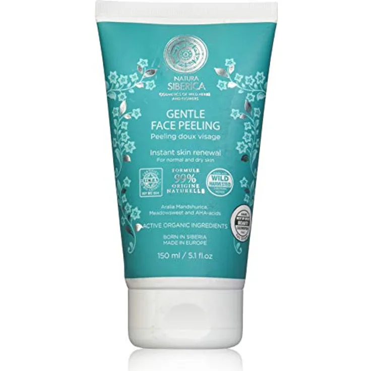Natura Siberica Sanftes Gesichtspeeling für trockene und Normalhaut, Sofortige Hauterneuerung, 150 ml
