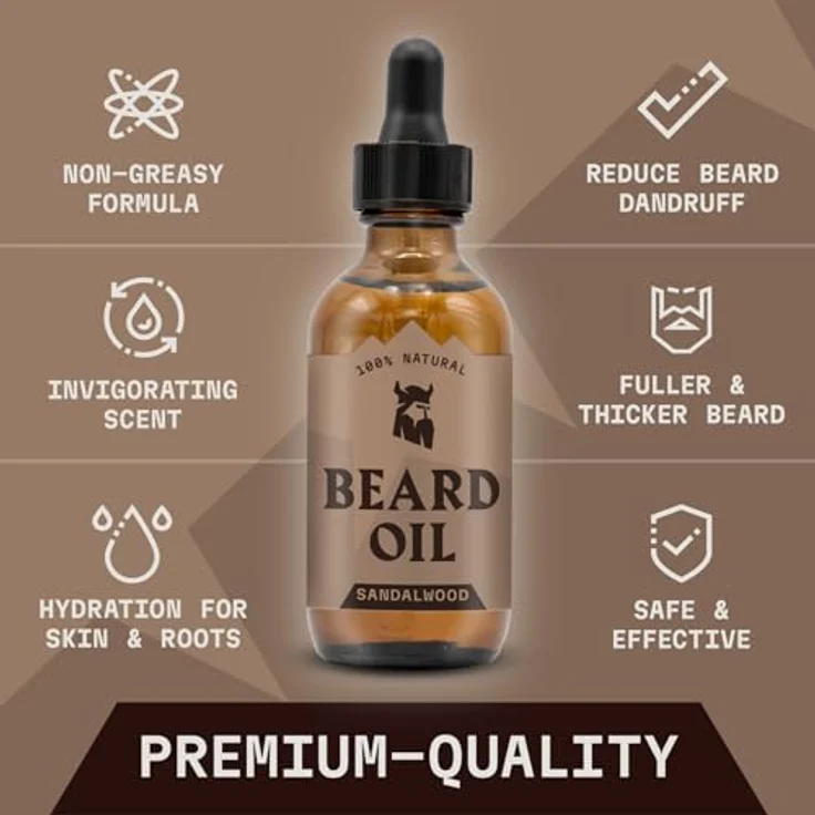 Striking Viking Bartöl-Conditioner 60 ml, Bergamot Thunder Duft, mit Argan- & Jojobaöl, fördert Bartwachstum, spendet Feuchtigkeit – Bild 5