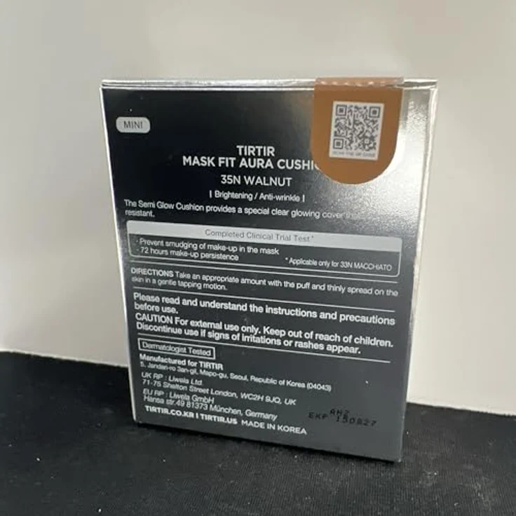 TIRTIR Mask Fit Aura Cushion Mini, feuchtigkeitsspendendes Make-up mit Hyaluronsäure, Farbton 35N Walnut, 4.5 g – Bild 8