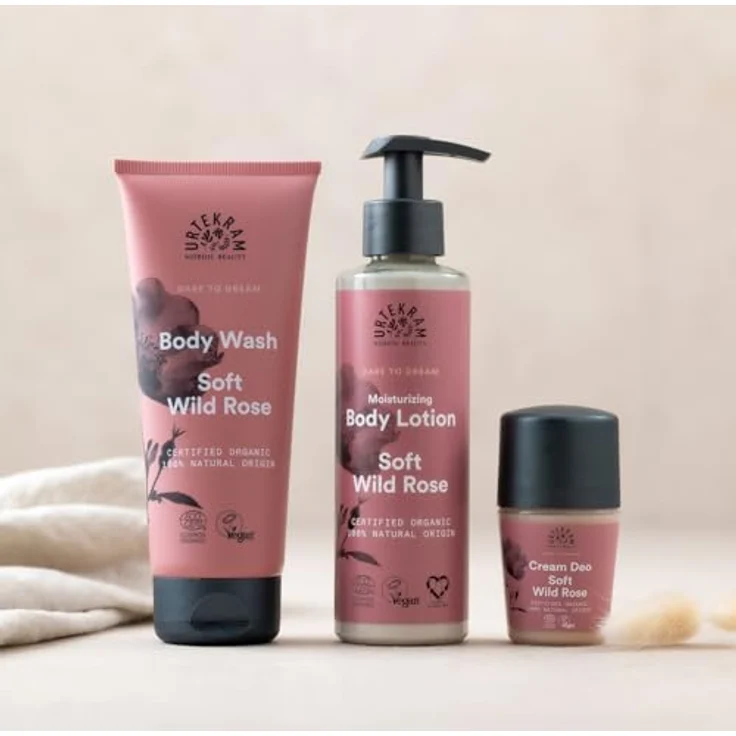 Urtekram Deodorant Soft Wild Rose 50ml, alkoholfrei und ohne Aluminiumsalze, sanft pflegend für normale & trockene Haut – Bild 5