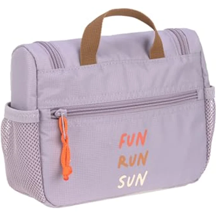 LÄSSIG Kulturbeutel Mini Washbag Set, 2-tlg., Lilac mit abnehmbarem Spiegel und Patches – Bild 3