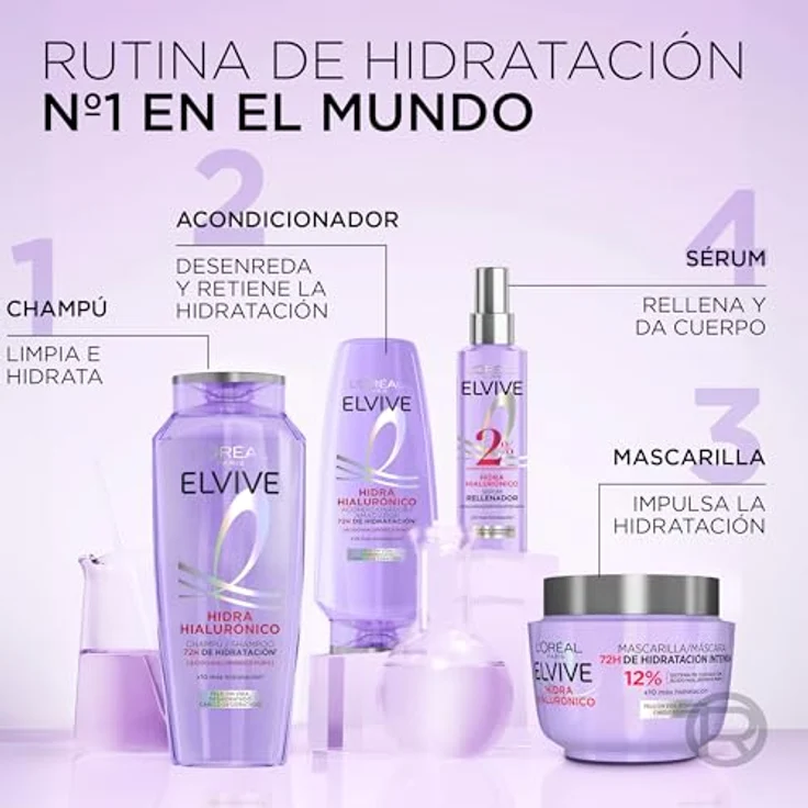 L'Oréal Paris ELVIVE HIDRA HIALURÓNICO 72h Hydratation 300ml Conditioner für trockenes Haar – Bild 4