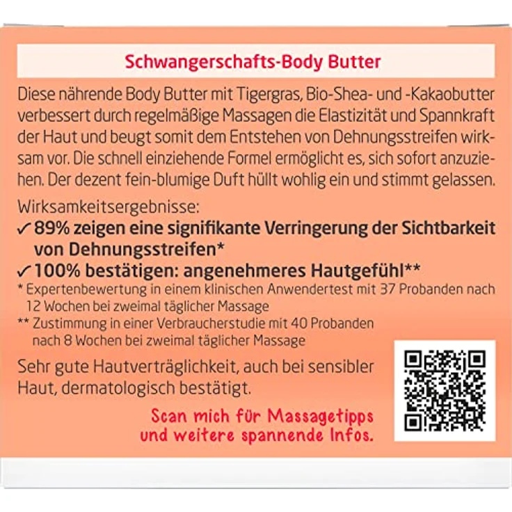 WELEDA Bio Mama Schwangerschaft Body Butter – vegane Naturkosmetik Babybauch Massage Körperbutter zur Dehnungsstreifen Vorbeugung. Hautpflege Körpercreme mit Sheabutter & Kakaobutter (1x 150ml) – Bild 5