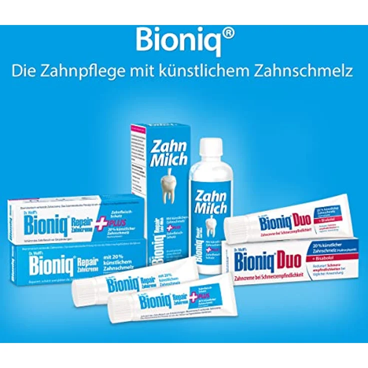 Bioniq® Zahncreme Duo - 1 x 75 ml - Schutz bei schmerzempfindlichen Zähnen | reparierende Zahnpasta mit künstlichem Zahnschmelz | Regeneriert das Zahnfleisch | Ohne Fluorid – Bild 3