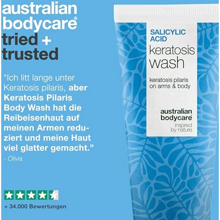 Australian Bodycare Salicylic Acid Keratosis Wash, Duschgel für Unisex mit Peeling-Effekt, 200 ml – Bild 5