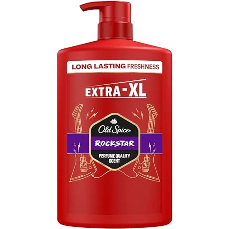 Old Spice Rockstar 3-in-1 Duschgel für Haar, Gesicht und Körper, 1000 ml, langanhaltende Frische, Duft von Parfümqualität, Tiefenreinigung