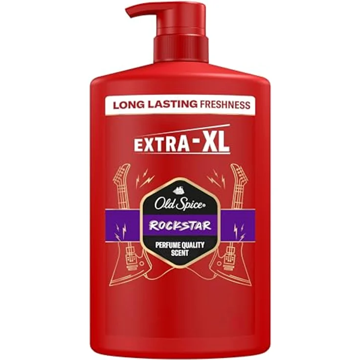Old Spice Rockstar 3-in-1 Duschgel für Haar, Gesicht und Körper, 1000 ml, langanhaltende Frische, Duft von Parfümqualität, Tiefenreinigung – Bild 1
