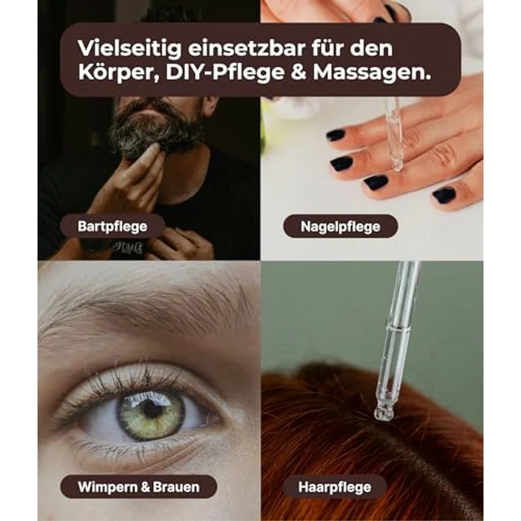 Emma Grün® Rizinus Öl Kaltgepresst 100ml - 100% reines Bio-Rizinusöl für Haare, Haut & Nagelpflege - Stärkt Wimpern & Augenbrauen - Pipette und Pumpe für präzise Dosierung - Vegan & tierversuchsfrei – Bild 5