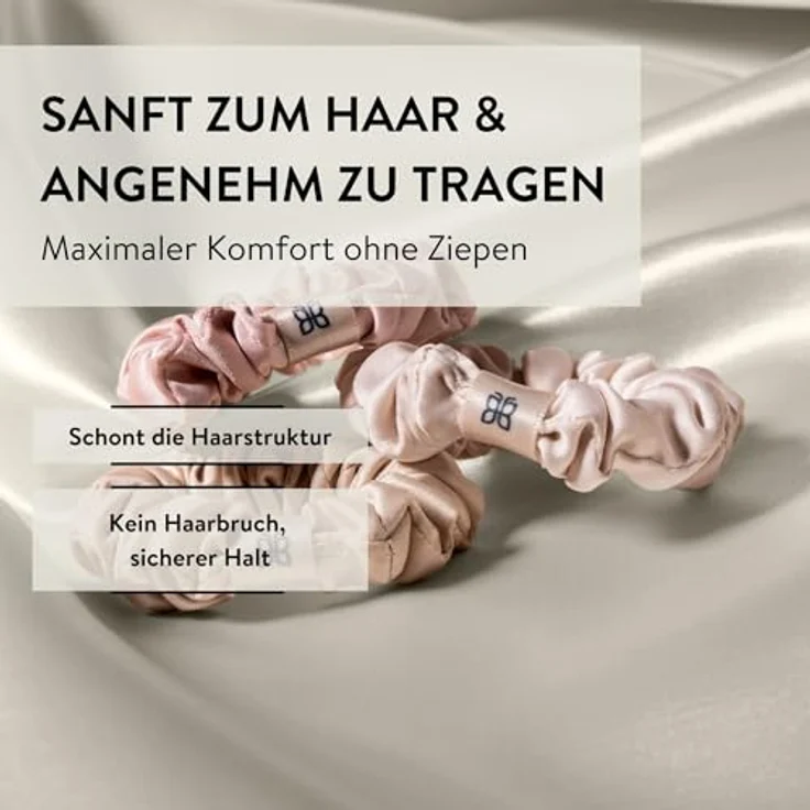 PARSA Beauty Signature Zopfhalter Set, luxuriöse Haargummis aus Satin in Nude & Rosé, sanft zum Haar, elegantes Design, ideales Accessoire für stilvolle Frisuren – Bild 5