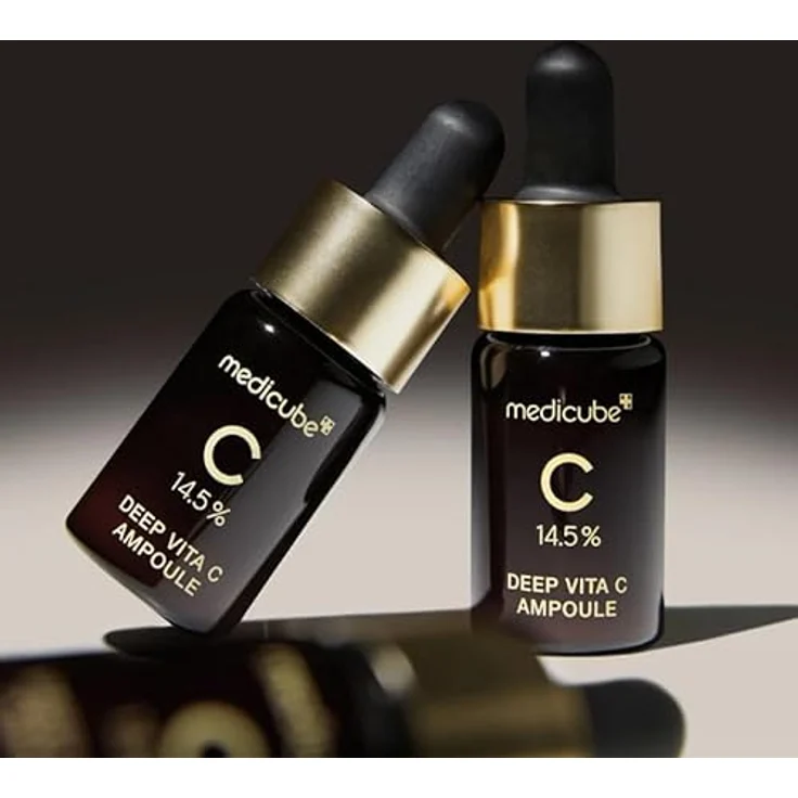 Medicube Deep Vita C Ampoule 2.0, Aufhellendes Gesichtsserum mit 14,5 % Vitamin C gegen Hyperpigmentierung, 3x10 g Ampullen – Bild 3