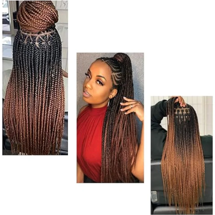 Shangxiu Braids Extensions 24" Braun, 6 Packs Hitzebeständige Haarverlängerungen zur individuellen Frisurgestaltung – Bild 5