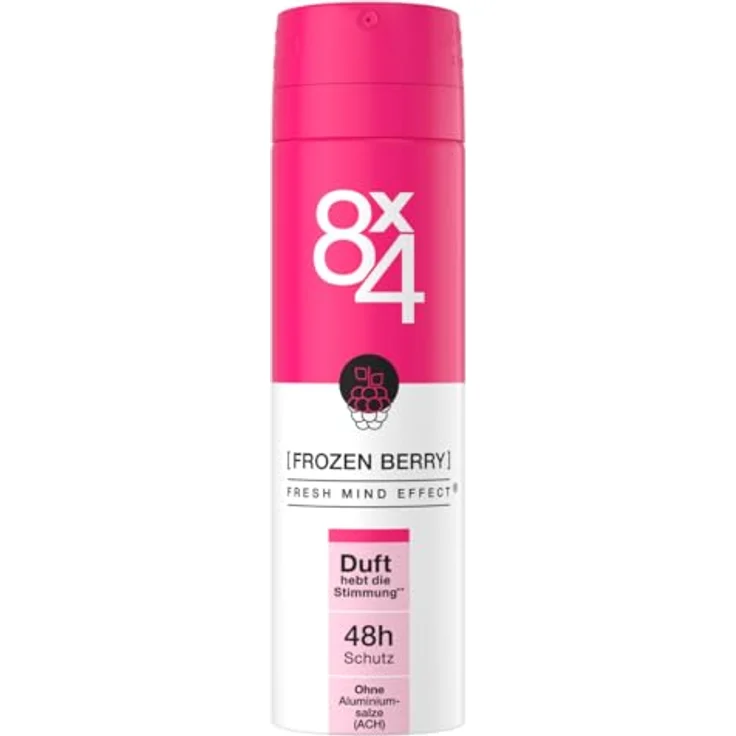 Hidrofugal 8X4 Frozen Berry Deospray, Deodorant mit fruchtig-floralem Duft, erfrischendes Deo ohne Aluminium (ACH) mit 48h Schutz (150 ml) – Bild 1