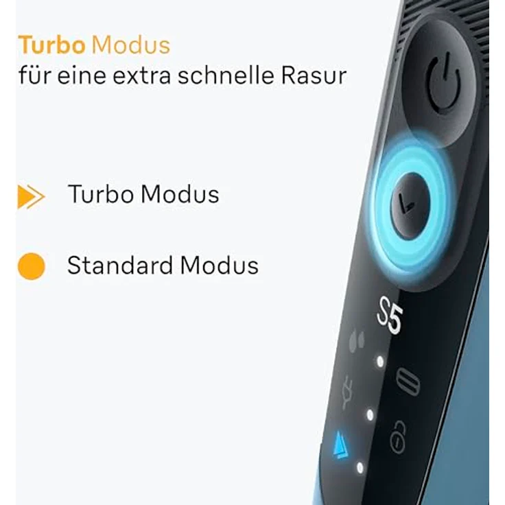 Braun Series 5 52-A1000s, Elektrorasierer mit Lithium-Ionen-Akku, wasserdicht, Turbo-Modus, blau – Bild 4