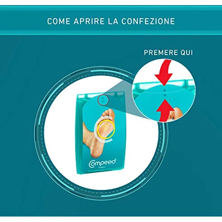 Compeed Hornhautpflaster Medium, Hydrokolloid-Pflaster gegen starke Hornhaut an den Füßen, 6er Pack – Bild 6