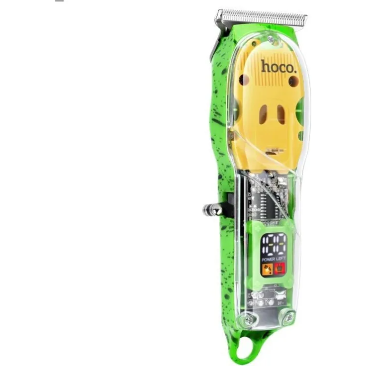 Hoco DAR12 Haarschneider mit Edelstahl-Ölkopf-Klinge, LED-Display und 600mAh Akku – Grün
