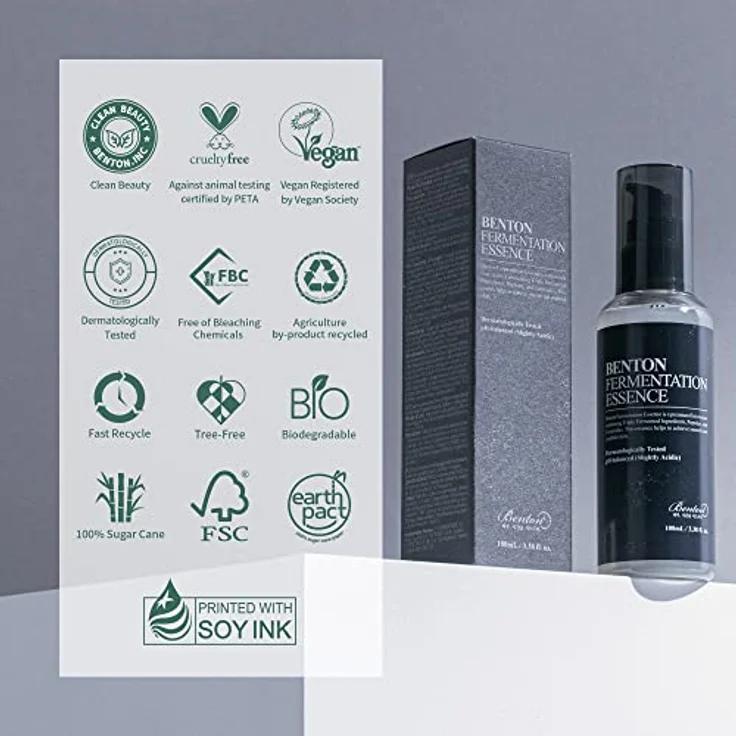 Benton Gesichtsserum Fermentation Essence, 100 ml mit Adenosin und Ceramiden für geschmeidige Haut und jugendliches Aussehen – Bild 7