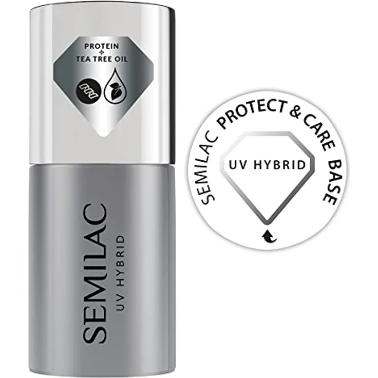 Semilac UV-Gel-Unterlack mit Teebaumöl und Protein für UV-Gel-Nagellack, schützt und pflegt die Nägel. Soak-Off-Formel. Ideal für private und professionelle Maniküre und Pediküre, 7 ml – Bild 1