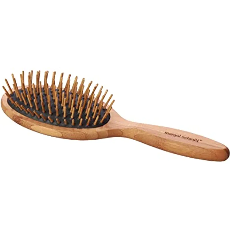 Margot Schmitt Pneumassage Bambus Haarbürste Oval, Naturfarben, 63 g