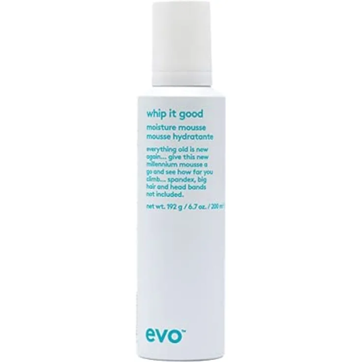 evo Whip It Good Moisture Mousse – Haarstyling-Mousse – leicht, leichter Halt, fügt Feuchtigkeit hinzu, weicht auf, verbessert die Manageabilität und verleiht Glanz – 200 ml