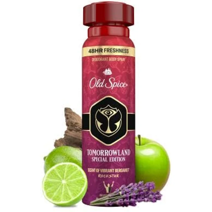 Old Spice SCENT OF VIBRANT BERGAMOT (TOMORROWLAND SPECIAL EDITION) 150ml Deodorant Spray, Anti-Körpergeruch-Technologie, Zitrusduft, 0% Aluminiumsalze