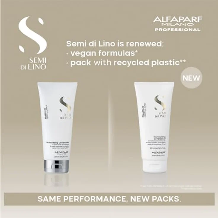 Alfaparf Milano Semi di Lino Diamond Illuminating Conditioner, 50 ml, entwirrend mit langanhaltendem Glanz und Farbbrillanzschutz – Bild 5