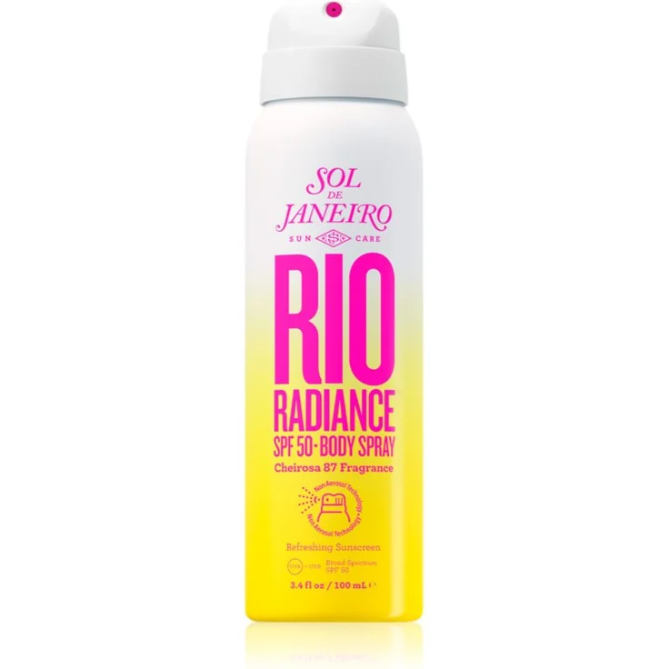 Sol de Janeiro Rio Radiance SPF 50, erfrischendes und feuchtigkeitsspendendes Spray mit UVA/UVB-Schutz, 100 ml