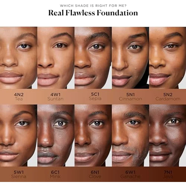 Laura Mercier REAL FLAWLESS FOUNDATION, schwerelose, wasserfeste Foundation mit aufbaubarer Deckkraft, 29 ml, Farbe 4N2 Tea – Bild 5