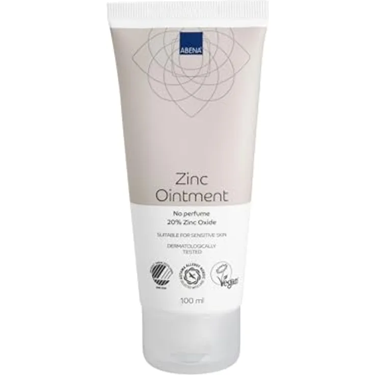 ABENA Zinksalbe, 100 ml, Schutzcreme mit 20% Zinkoxid, schnell einziehend