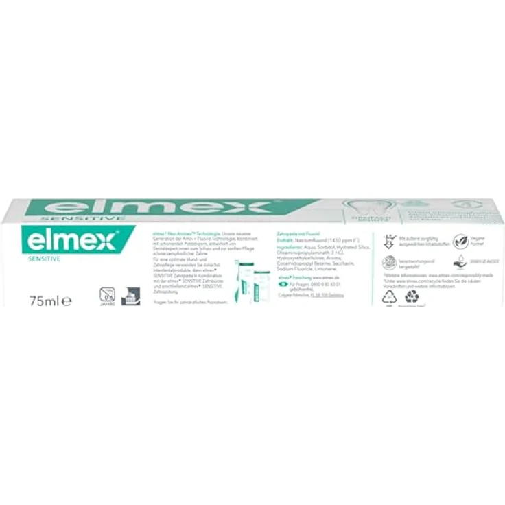 elmex® Sensitive Zahnpasta, 4x75 ml, klinisch bestätigte 3-fach-Wirkung für schmerzempfindliche Zähne – Bild 4