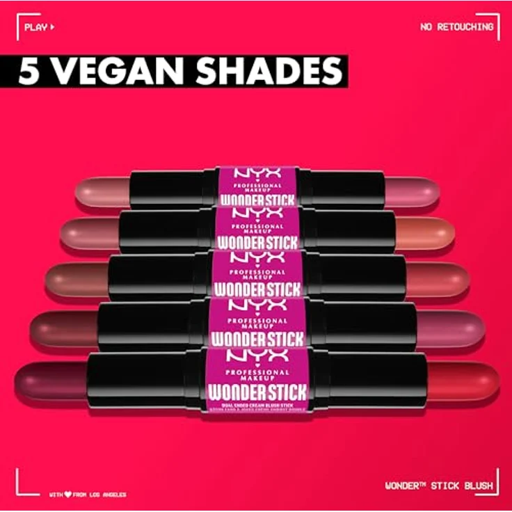 NYX Professional Makeup Wonder Stick Blush, 8 g, Rouge-Stift in Coral N Deep Peach mit feuchtigkeitsspendender Hyaluronsäure – Bild 6